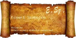 Ecseri Szabolcs névjegykártya