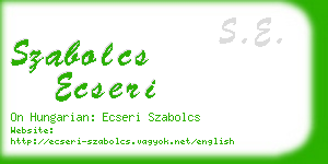 szabolcs ecseri business card